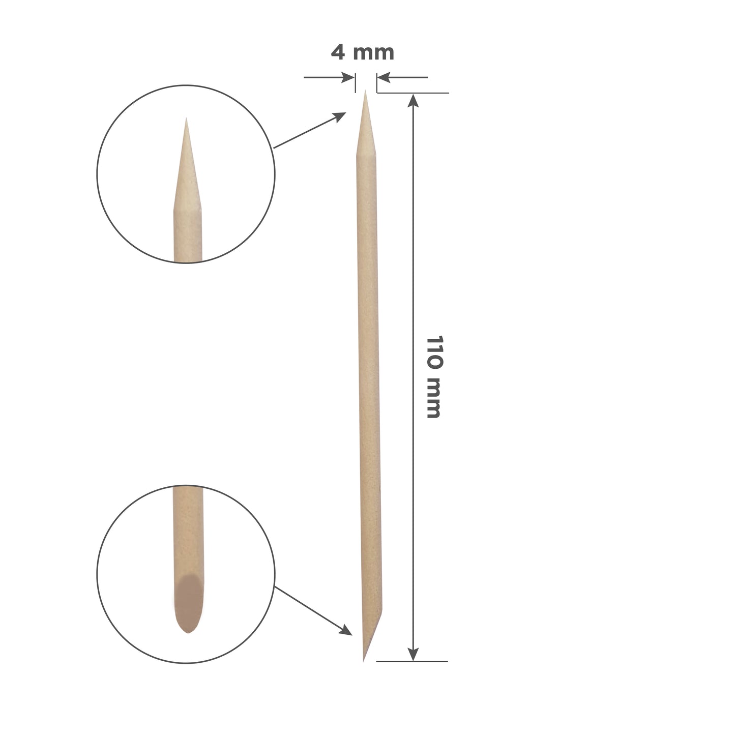 Staleks Orange stick STALEKS PRO for manicure, wooden 110 mm (100 pcs)