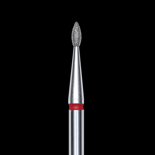 Staleks Diamond nail drill bit, "drop" , red, head diameter 1.6 mm/ working part 4 mm (divisible by 10)