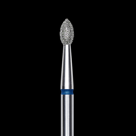 Staleks Diamond nail drill bit, pointed "bud" , blue, head diameter 2.5 mm/ working part 4.5 mm (divisible by 10)