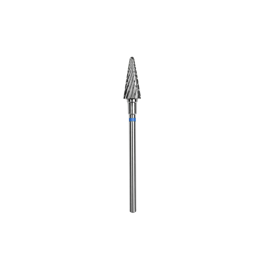 Staleks Carbide nail drill bit, "cone" blue,  head diameter 6 mm / working part 14 mm