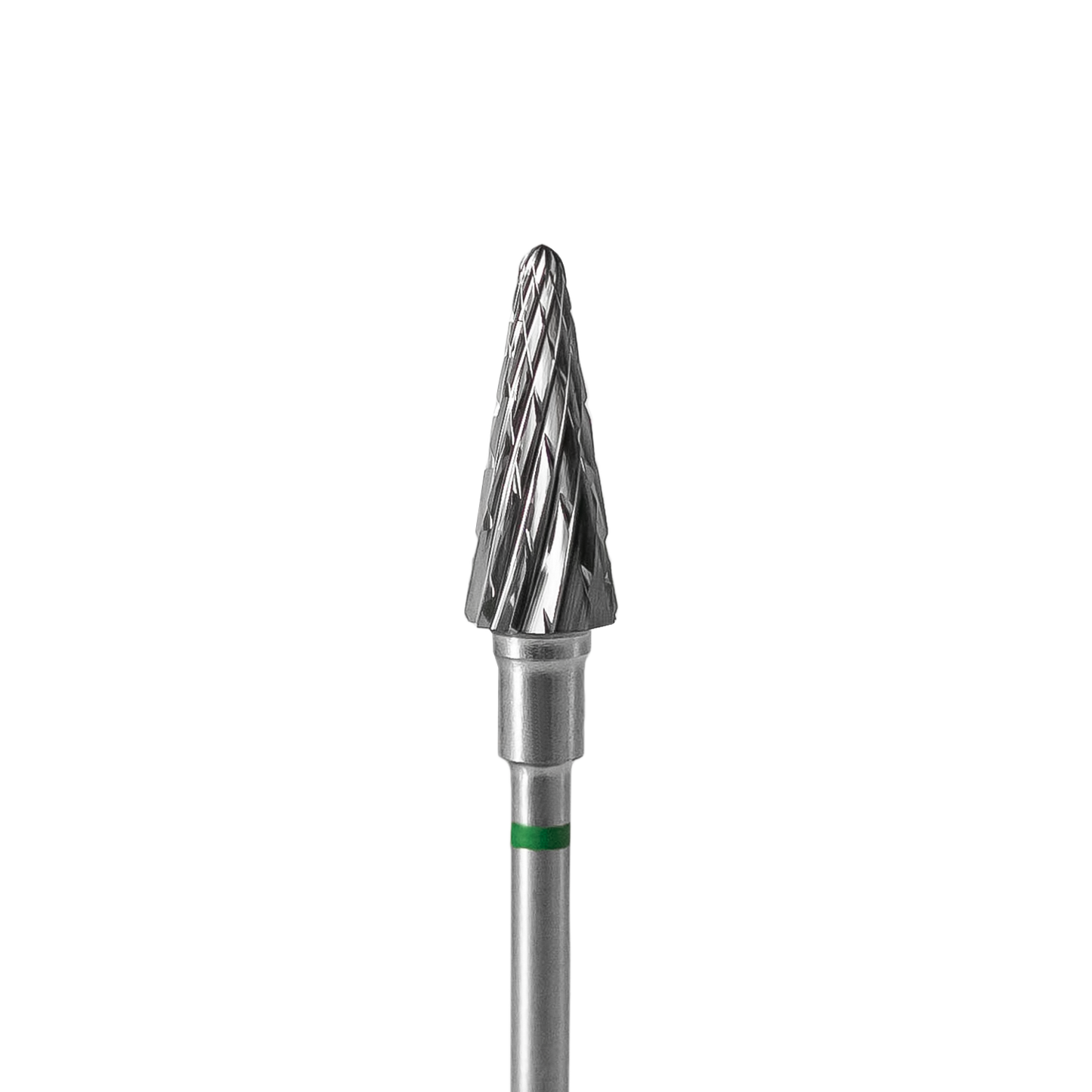 Staleks Carbide nail drill bit, "cone" green, head diameter 6 mm / working part 14 mm