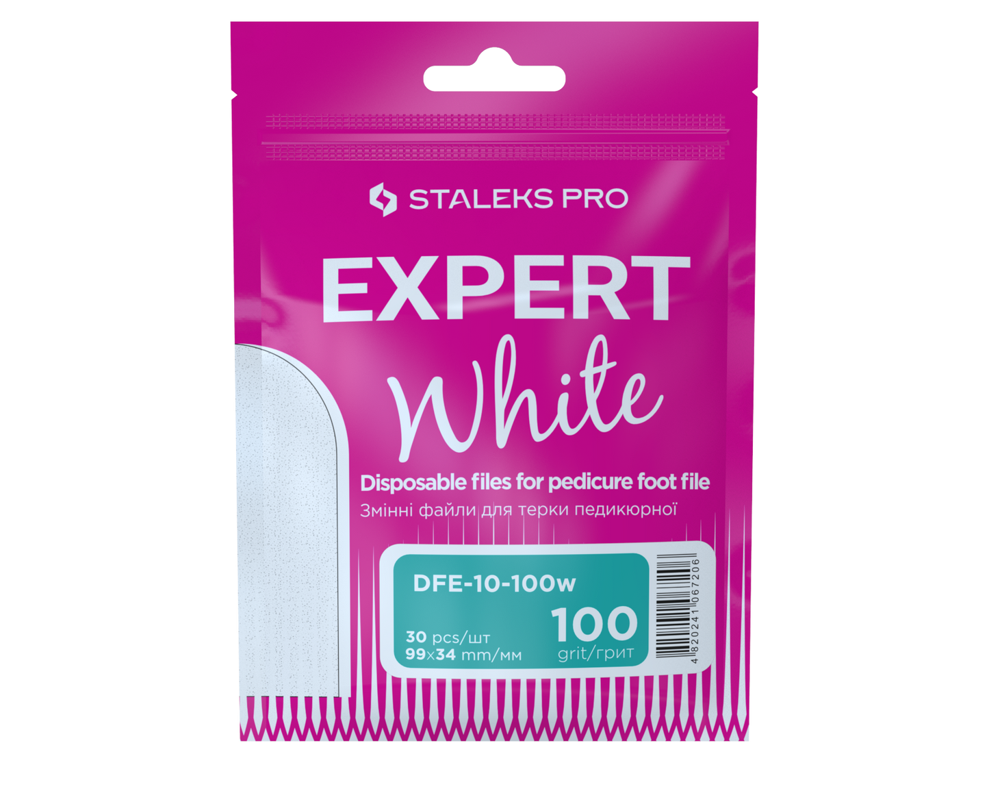 Staleks White disposable files for pedicure rasps EXPERT 10 100 grit (30 pcs)