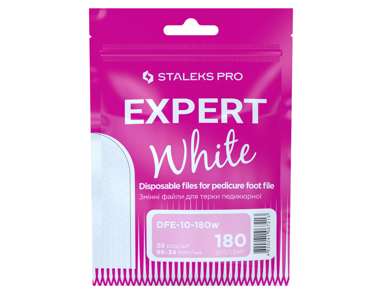 Staleks White disposable files for pedicure rasps EXPERT 10 180 grit (30 pcs)